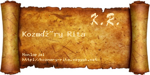 Kozmáry Rita névjegykártya